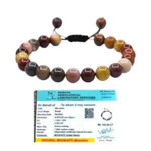 Natural Mookaite (Mook Jasper) Bracelet Macrame Thread Lab Certified Original 8mm Adjustable Unisex Crystal Bracelet For Balance, Grounding & Manifestation