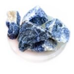 Divinity Healing AAA Grade Raw Sodalite Chakra Stones Natural Healing Crystals for Fengshui, Vastu, Reiki, Chakra Meditation and Abundance with Beautiful Pine Wood Box and Palo Santo Smudge Stick (Sodalite) Natural Healing Crystals Abundance Stones 27