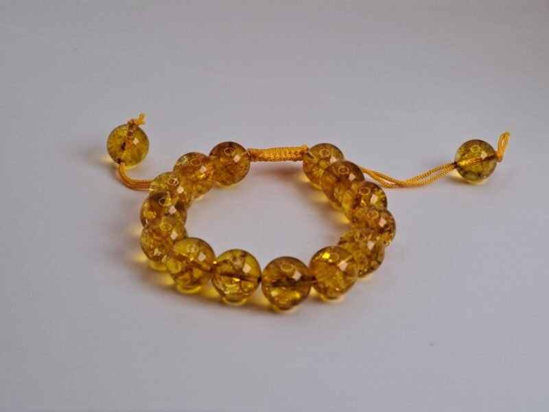 Divinity Healing Natural Citrine Pure Certified Unisex 12 mm Thread Bracelet Super AAA Quality for Healing Meditation Success and Abundance Chakra Healing Bracelets Abundance Stones 22
