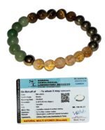 Natural Money Magnet Semi Precious Gemstone Bracelet, Crystal Stone 8mm Beads Bracelet Round Shape for Reiki Healing, Crystal Healing and Chakra Balance