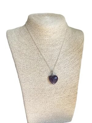 Amethyst Heart pendant | Amethyst crystal Mini Heart Healing pendant for Memory Power and Crown Chakra Healing and Meditation