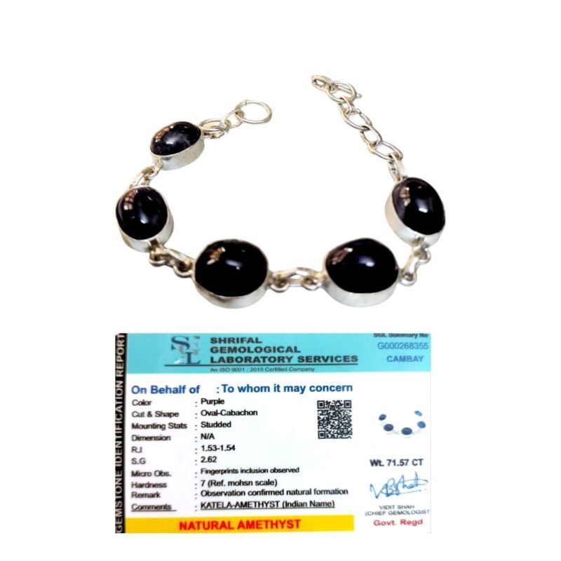 Divinity Healing Natural Amethyst 5 in 1 Stylish Chain Bracelet AAA Grade Certified Unisex Adjustable Original Bracelet For Peace, Abundance & Manifestation Chakra Healing Bracelets Abundance Stones 10