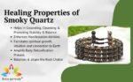 Divinity Healing Natural Smoky Quartz Bracelet Original Certified 8mm Unisex Adjustable Thread Premium Real Crystal Bracelet for Grounding, Protection, & Emotional Stability Chakra Healing Bracelets Abundance Stones 19
