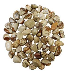 Divinity Healing Crystals Natural Tumble Stone Crystal Tumble Stone Crystals Gemstones Tumbled Pebble Stones for Reiki Healing ( Picture Jasper Tumble Stone)Value Pack Of 2