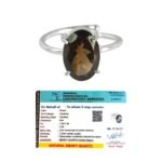 Divinity Healing Premium Smoky Quartz Diamond-Cut Natural Gemstone Ring AAA Grade Adjustable Lab-Certified Unisex Original Crystal Ring For Grounding Energy, Root Chakra & Manifestation Crystal Gemstone Rings Abundance Stones 14