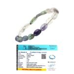 Divinity Healing Natural Multi Fluorite Bracelet AAA Grade Certified Pebble Oval Shape Unisex Real Crystal Bracelet for Clarity, Focus, & Emotional Balance Chakra Healing Bracelets Abundance Stones 11