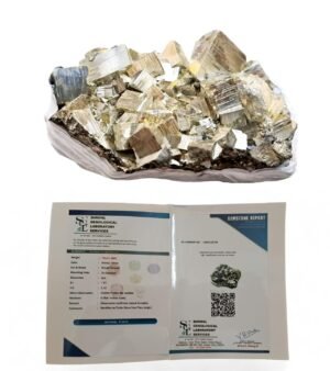 Pyrite Stone Original Cluster Stone - Natural Energised Golden Pyrite Stone for Healing, Willpower, Money Manifestation, Vastu, and Business - Certified Original Pyrite (600 Grams to 950 Grams)