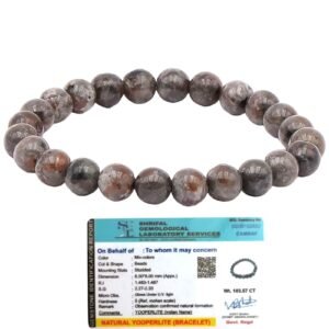 Natural Yooperlite Bracelet Lab-Certified AAA Grade 8mm Stretchable Original Gemstone Bracelet For Meditation, Manifestation, Chakra Healing For Men & Women