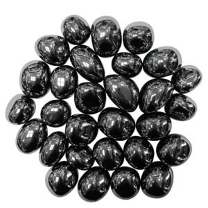 Divinity Healing Crystals Natural Tumble Stone Crystal Tumble Stone Crystals Gemstones Tumbled Pebble Stones for Reiki Healing ( Shungite Tumbled Stone ) Value Pack Of 2