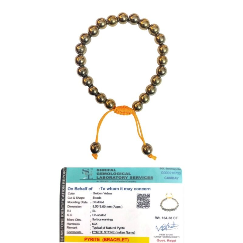 Divinity Healing Lab Certified AAA Quality Golden Pyrite Bracelet 8mm Adjustable Thread Bracelet Money Magnet For Men & Women For Prosperity, Abundance & Manifestation Chakra Healing Bracelets Abundance Stones 14 Divinity Healing Lab Certified AAA Quality Golden Pyrite Bracelet 8mm Adjustable Thread Bracelet Money Magnet For Men & Women For Prosperity, Abundance & Manifestation Chakra Healing Bracelets Abundance Stones 14