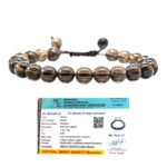 Divinity Healing Natural Smoky Quartz Bracelet Original Certified 8mm Unisex Adjustable Thread Premium Real Crystal Bracelet for Grounding, Protection, & Emotional Stability Chakra Healing Bracelets Abundance Stones 17