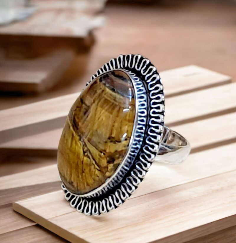 Divinity Healing Certified Tiger Eye Crystal Ring for Abundance, Prosperity, Self Love, Wealth Will Power and Protection Crystal Gemstone Rings Abundance Stones 28