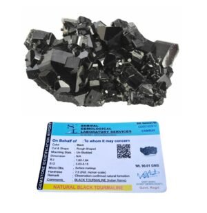 Natural Pure Black Tourmaline Certified Clusters for Grounding and Protection | Healing and Meditation - Cleansing off Negative Energy