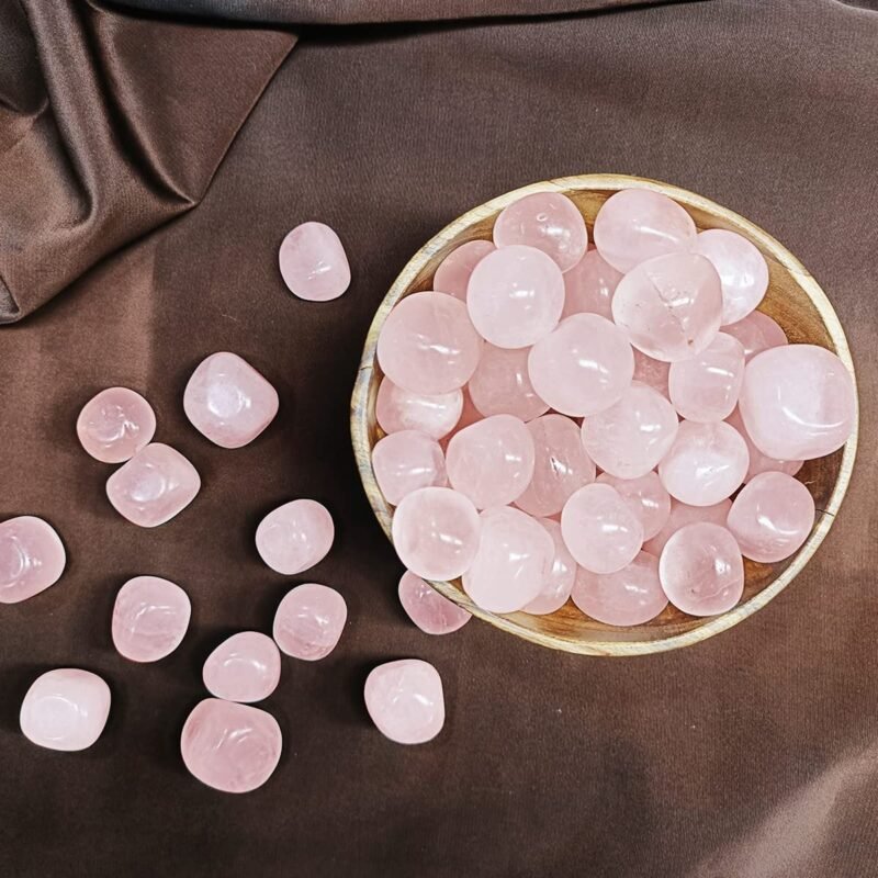 Divinity Healing Natural Rose Quartz Tumbled Stone Crystal Tumble Stone Crystals Gemstones Tumbled Pebble Stones for Reiki Healing – Value Pack of 2 Chakra Tumbled Stones Abundance Stones 13