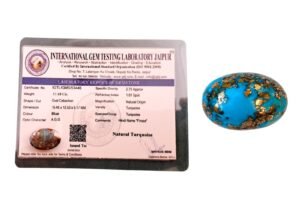 Real Original Firoza Turquoise Gemstone for Men and Women ? Oval Shaped for Ring and Pendant Premium Turquoise Jewellery - The Stone of Compassion and Success 10.17 Carat