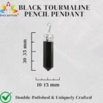 Divinity Healing Natural Black Tourmaline Pencil Pendant Original Certified Polished Unisex Pencil Pendant with German Silver Chain For Removing Negativity, Grounding, Balancing Crystal Jewelry Abundance Stones 24