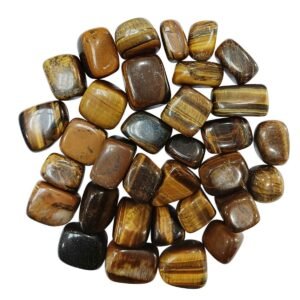 Divine Spirituals Natural Tiger Eye Tumbled Stone Crystal Tumble Stone Crystals Gemstones Tumbled Pebble Stones for Reiki Healing - Value Pack of 2