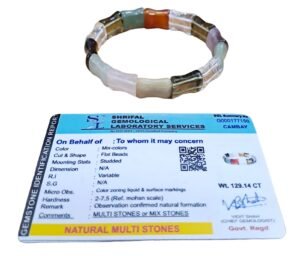 Natural Real Pure 7 Chakra Crystal Certified 10 mm Flat Faceted Bracelet for Men and Women for Good Luck, Love, Abundance, Healing and Meditation