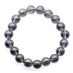 Natural Smoky Aura Quartz Semi Precious Gemstone Bracelet, Crystal Stone 8mm Beads Bracelet Round Shape for Reiki Healing, Crystal Healing and Chakra Balance