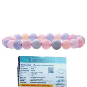 Natural Morganite Bracelet 8mm Stretchable Original Crystal Bracelet For Heart Chakra, Love, Stress-relief & Meditation For Men & Women
