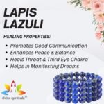 Divinity Healing Natural Lapis Lazuli Bracelet 10mm AAA Grade Stretchable Original Certfied Unisex Real Crystal Bracelet For Third Eye Chakra, Communication, Meditation & Inner Peace Chakra Healing Bracelets Abundance Stones 20 Divinity Healing Natural Lapis Lazuli Bracelet 10mm AAA Grade Stretchable Original Certfied Unisex Real Crystal Bracelet For Third Eye Chakra, Communication, Meditation & Inner Peace Chakra Healing Bracelets Abundance Stones 20