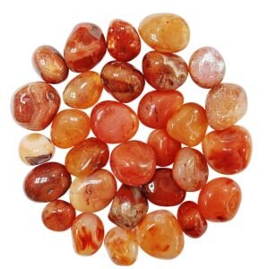Divinity Healing Crystals Natural Tumble Stone Crystal Tumble Stone Crystals Gemstones Tumbled Pebble Stones for Reiki Healing ( Red Carnelian Tumbled Stone ) Value Pack Of 2