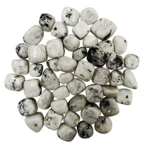 Divine Spirituals Natural Tumble Stone Crystal Tumble Stone Crystals Gemstones Tumbled Pebble Stones for Reiki Healing - Set of 2 -Rainbow Moonstone Tumbled Stone