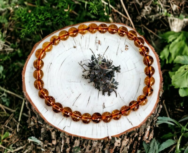 Divinity Healing Natural Citrine Pure Certified Unisex 6 mm Band Bracelet Super AAA Quality for Healing Meditation Success and Abundance Chakra Healing Bracelets Abundance Stones 15