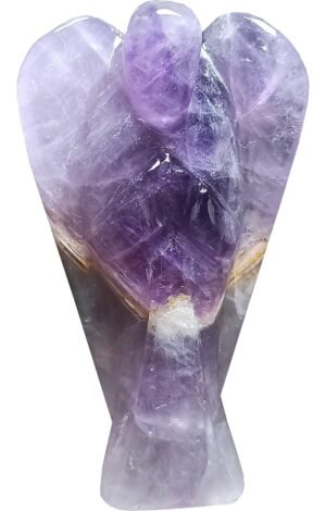 Natural Energized Banded Amethyst Lab Certified Natural Crystal Energized Angel for Angel Therapy (3 Inches)