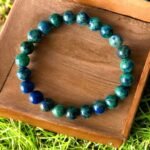 Divinity Healing Natural Azurite Bracelet Lab Certified AAA Grade 8mm Stretchable Original Crystal Bracelet For Third Eye Chakra, Creativity, Manifestation & Meditation For Men & Women Chakra Healing Bracelets Abundance Stones 25