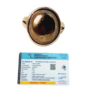 Lab Certified AAA Grade Natural Pyrite Cabochon Ring Adjustable Ring Original Pyrite Crystal Money Magnet For Abundance, Prosperity & Manifestation For Men & Women