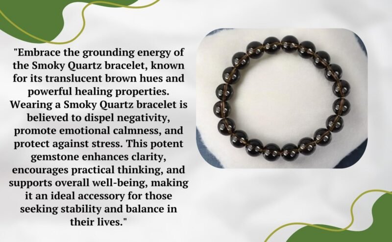 Divinity Healing Natural Smoky Quartz Bracelet AAA Grade Certified 10mm Stretchable Original Real Crystal Bracelet For Grounding, Root Chakra, Detoxification & Manifestation For Men & Women Chakra Healing Bracelets Abundance Stones 16