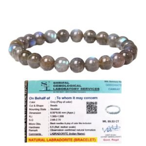 Natural Labradorite Bracelet Lab-Certified AAA Grade 8mm Stretchable Original Crystal Bracelet For Third Eye Chakra, Protection, Manifestation & Meditation For Men & Women