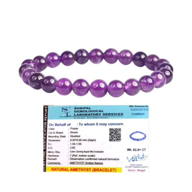 Divinity Healing Premium Natural Amethyst Bracelet Original Certified 8mm Unisex Real Katela/Kathela Bracelet for Peace, Meditation & Manifestation Chakra Healing Bracelets Abundance Stones 12 Divinity Healing Premium Natural Amethyst Bracelet Original Certified 8mm Unisex Real Katela/Kathela Bracelet for Peace, Meditation & Manifestation Chakra Healing Bracelets Abundance Stones 12
