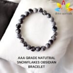 Divinity Healing Natural Snowflake Obsidian Bracelet Lab-Certified AAA Grade 8mm Stretchable Real Crystal Bracelet For Root Chakra, Strength & Manifestation For Men & Women Chakra Healing Bracelets Abundance Stones 24