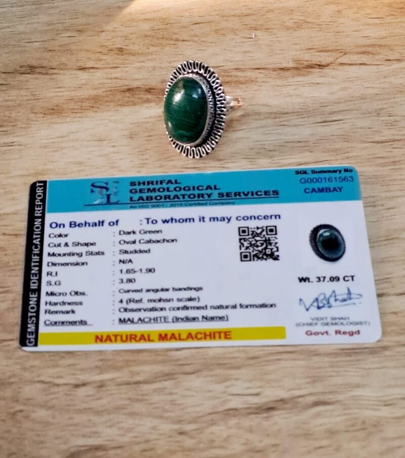 Divinity Healing Certified Malachite Adjustable Crystal Ring for Love – The Gaurdian of Heart Unisex Ring Crystal Mala Abundance Stones 16