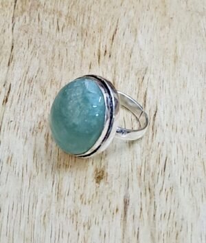 Divine Certified Green Aventurine Adjustable Crystal Ring for Abundance, Prosperity, Self Love, Wealth and Protection