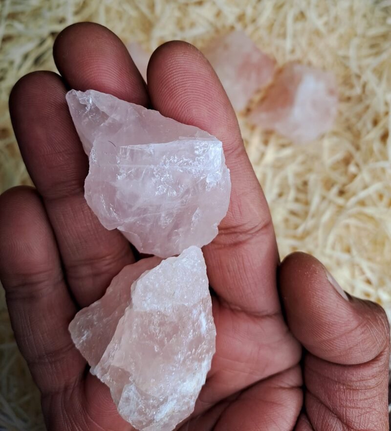 Divinity Healing Natural Rose Quartz Raw Rough Stones. Weight : 100 to 150 Grams Approx. | Pack of 1 to 4 Beautiful Natural Raw Stones depending on Raw Crystal Stone Size | Hand Picked and Cleaned Natural Healing Crystals Abundance Stones 14