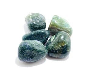 Moss Agate Natural Healing Crystal Tumble Stone (Value Pack of 2 AAA Grade Natural Tumbles)