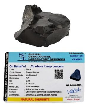 Shungite Elite 60 to 70 Grams, Type I shungite, Raw Stone Silvery Shine Raw, noble Shungite Detoxification Stone, EMF Protection, Water Purification