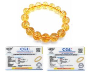 Divine Citrine AAA Grade Certified Bracelet for Wealth, Abundance & Good Luck ? Unisex Divine Abundance Citrine Healing Bracelet