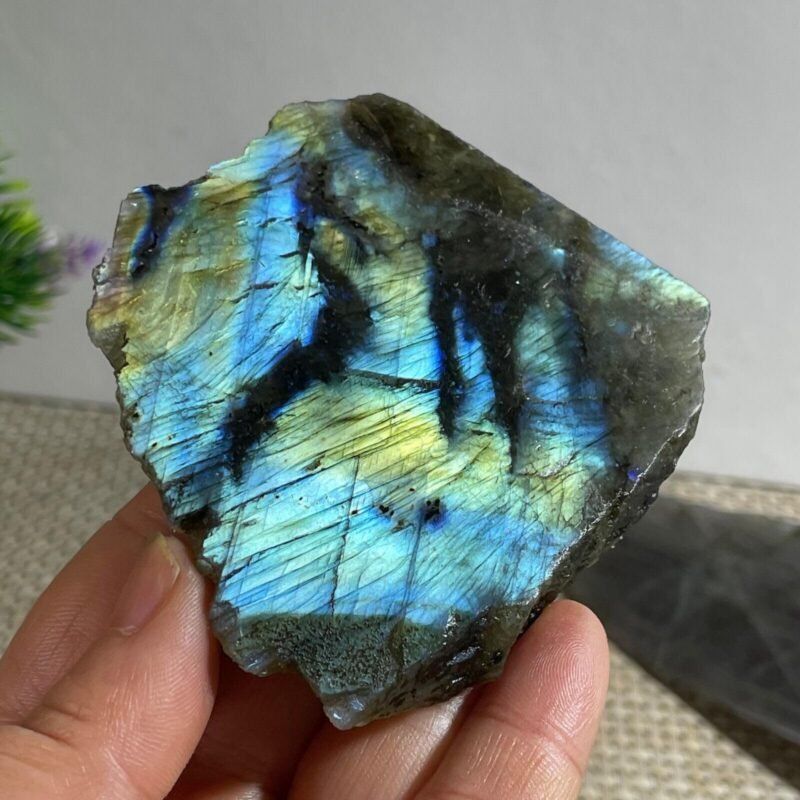 Divinity Healing Natural Labradorite with Pure Fire Stone -The Stone of Mysticism – For creativity and consciousness (Value Pack of 1 Super Quality Stone) Sacred Sanctuary Abundance Stones 22