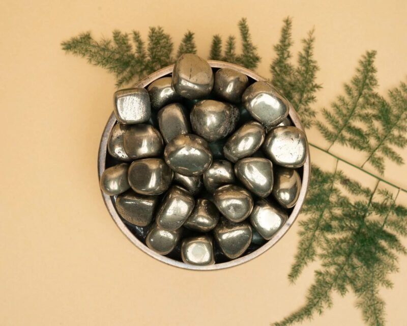 Divinity Healing Natural AAA Grade Pyrite Tumble Pebbles Stones for Reiki Healing Home Decoration and Vastu Correction Love Relationship and Financial Abundance, Wealth, Will Power and Prosperity (Pyrite) Chakra Tumbled Stones Abundance Stones 15