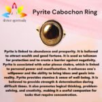 Divinity Healing Lab Certified AAA Grade Natural Pyrite Cabochon Ring Adjustable Ring Original Pyrite Crystal Money Magnet For Abundance, Prosperity & Manifestation For Men & Women Crystal Gemstone Rings Abundance Stones 24