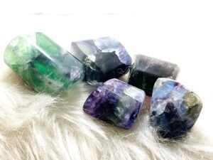 Multi Fluorite Natural Healing Crystal Tumble Stone (Value Pack of 2 AAA Grade Natural Tumbles)