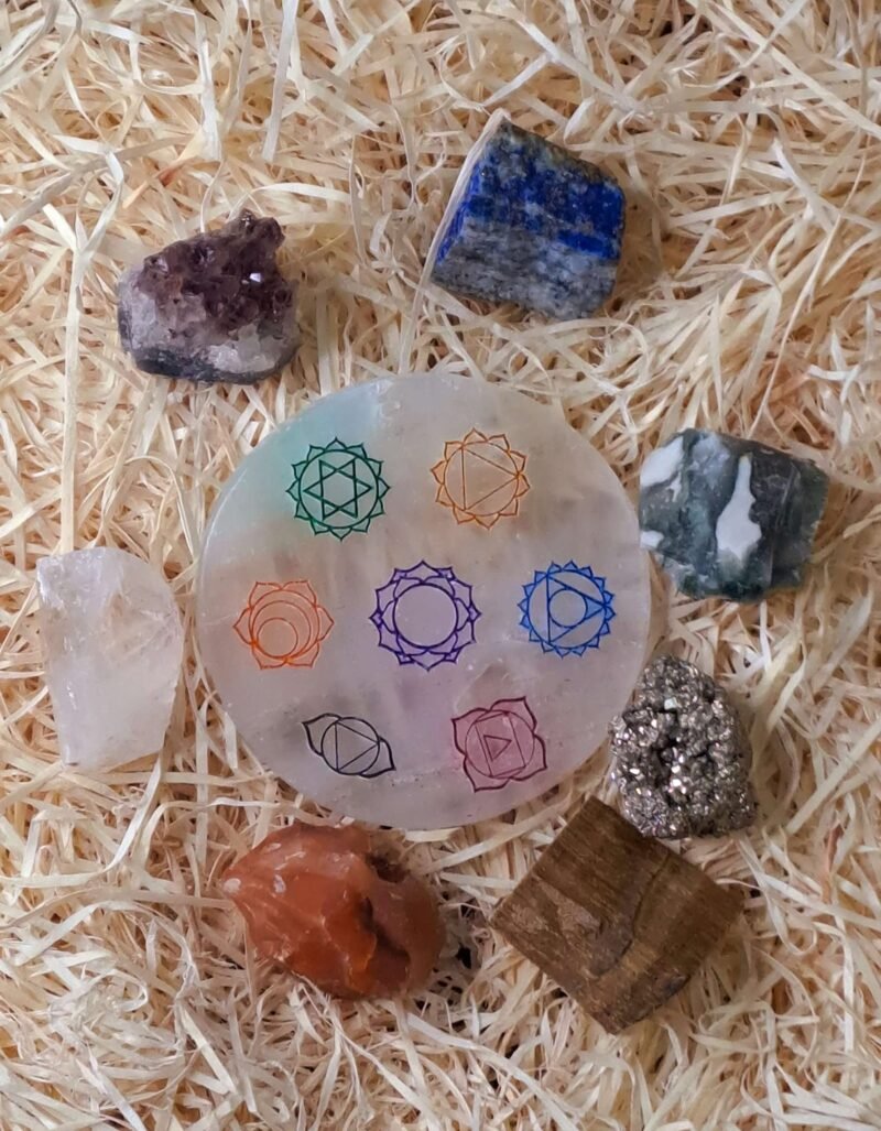 Divinity Healing 7 Chakra Healing Raw Crystal Stone Elite Kit With Chakra Selenite Charging Disc-Aaa Grade Meditation&Healing Kit For Good Luck Prosperity And Abundance Natural Healing Crystals 7 Chakra Raw Crystal 16
