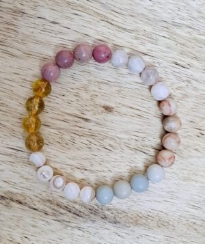 Zodiac Crystal Cancer Sun Sign Certified Bracelet Original Natural 8 mm Stone Beads (Unisex) with Palo Santo Stick