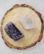 Divinity Healing Amethyst and Clear Quartz AAA Grade Raw Natural Crystal Combo with Wooden Natural Bark Coaster for Healing, Meditation and Manifestation Natural Healing Crystals Abundance Stones 17 Divinity Healing Amethyst and Clear Quartz AAA Grade Raw Natural Crystal Combo with Wooden Natural Bark Coaster for Healing, Meditation and Manifestation Natural Healing Crystals Abundance Stones 17