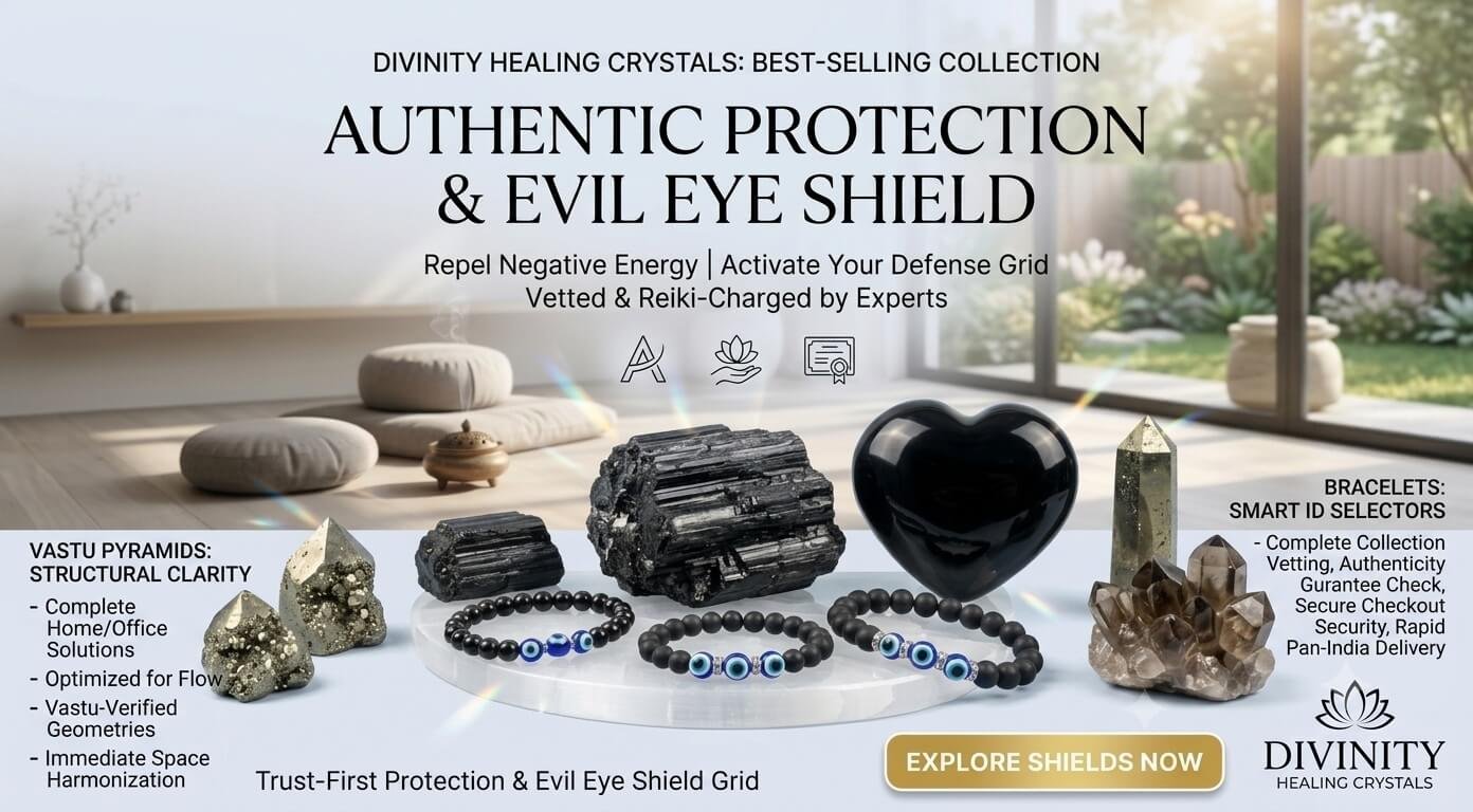 Authentic protection and evil eye shield by divinity healing crystals